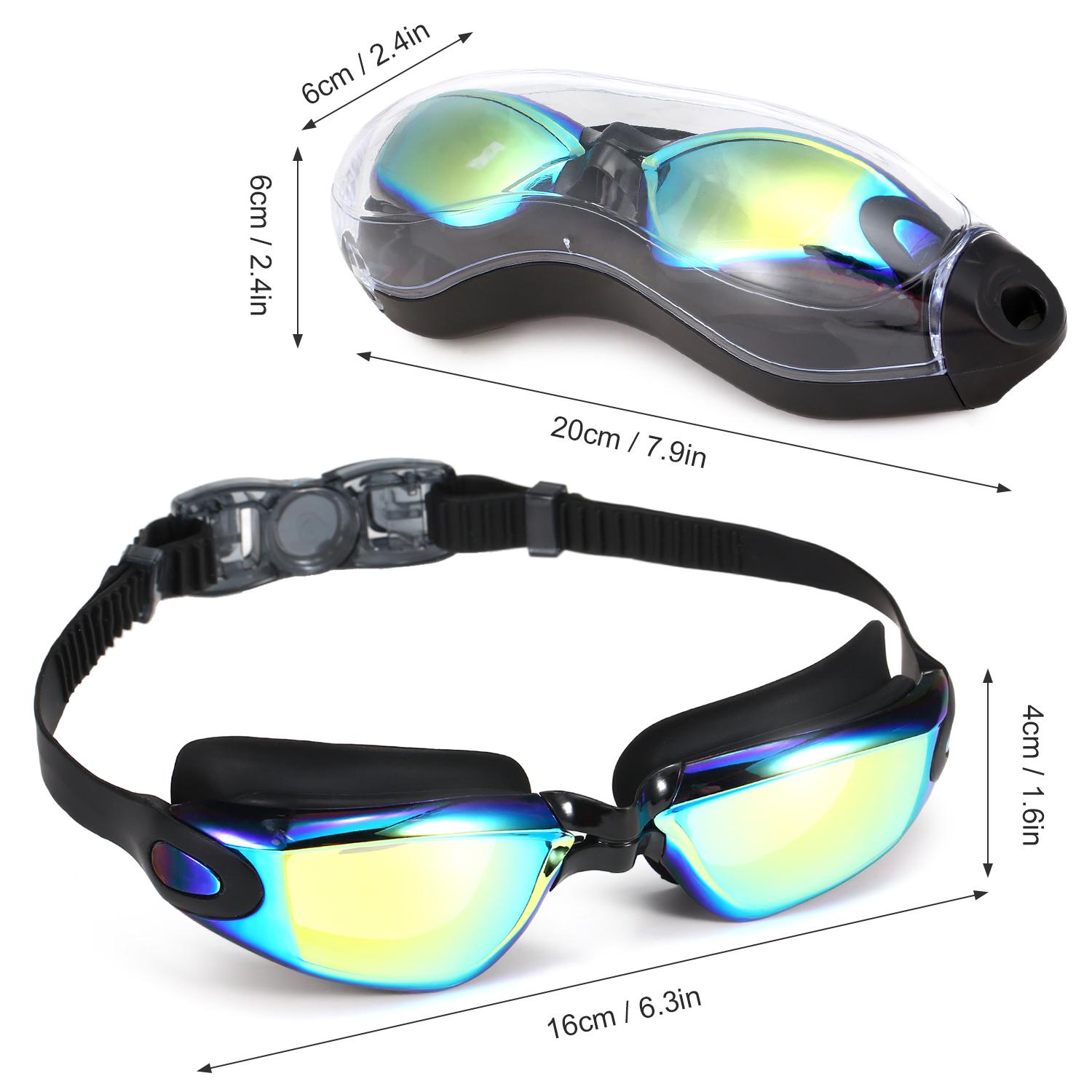 Anti-Fog Badpak Bril Unisex Duiken Verstelbare Zwembril Water Sport Zwemmen Goggle Met Beschermhoes