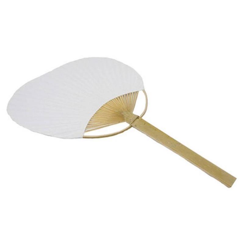 Éventail d&#39;été Pai Pai bambou, manche en bambou blanc pur, calligraphie vierge, outils de refroidissement, peinture E4H5, 1 pièce: Default Title