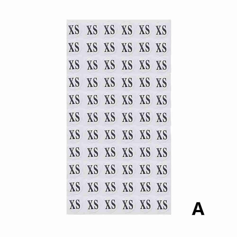 Etiquetas de tamaño autoadhesivas de papel para ropa, zapatos, tamaño, etiqueta adhesiva, tamaño Xs/S/M/L/Xl