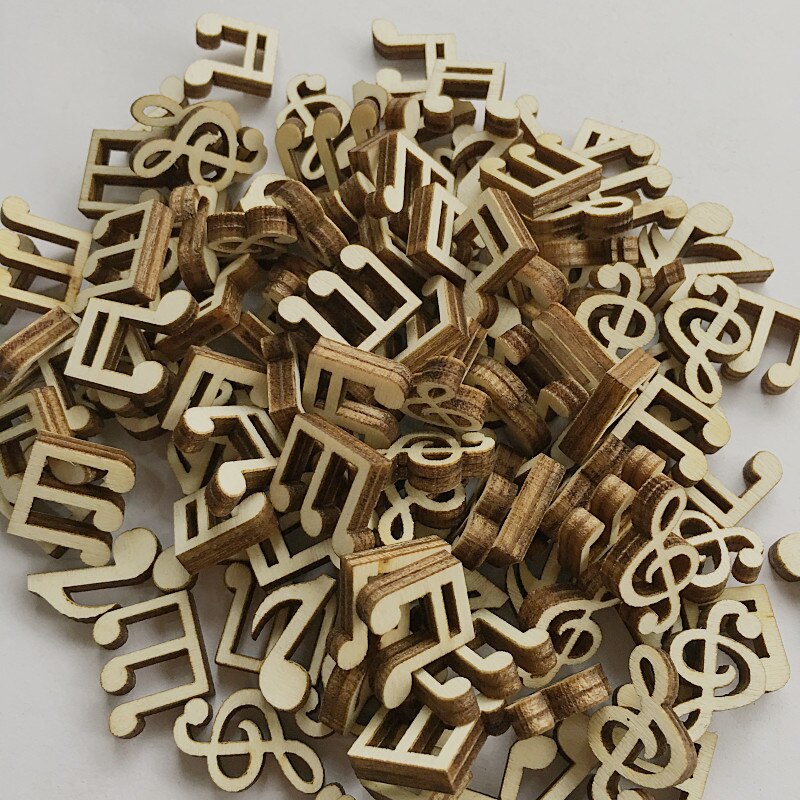 100 Pcs Muzieknoten Educatief Houten Stukken Houten Voor Party Bruiloft Decoratie