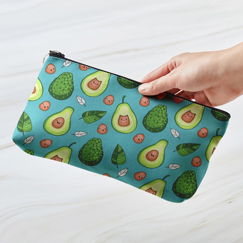 Avocado Print Pencil Case Kawaii Pen Case School Supplies Pencil Bag Large Capacity Pencil Pouch Stationery Kids: Style4