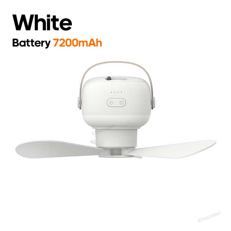 Kinscoter 7200mAh draussen-Camping-Ventilator Schnurloser Deckenventilator mit warmem Licht Zelt Ventilator Kühler Ventilator Fernbedienung: Ursprünglich Titel
