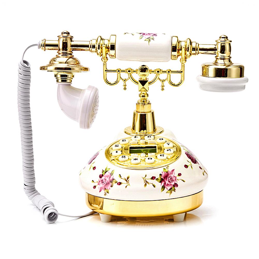 Keramisk europeisk telefon telefon i amerikansk stil fast telefon retro innovativ telefon rose bordstelefon för heminredning #n