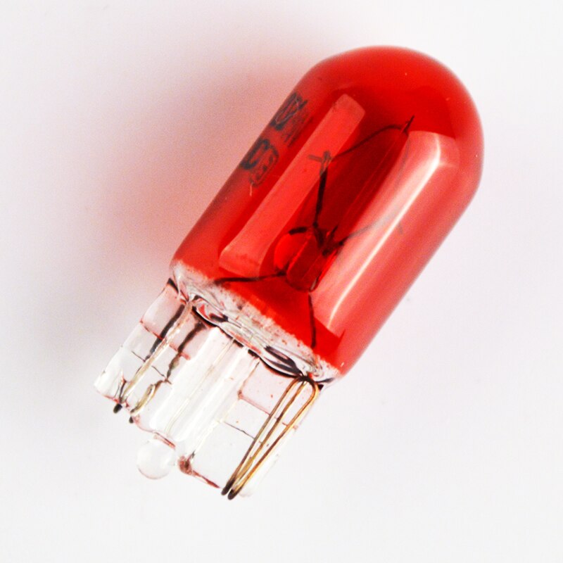 Hippcron  t10 w5w 501 194 röd glas bilsignallampa 12 v 5w auto miniatyrlampa  w2.1 x 9.5d kil enkel glödtråd  (10 st)