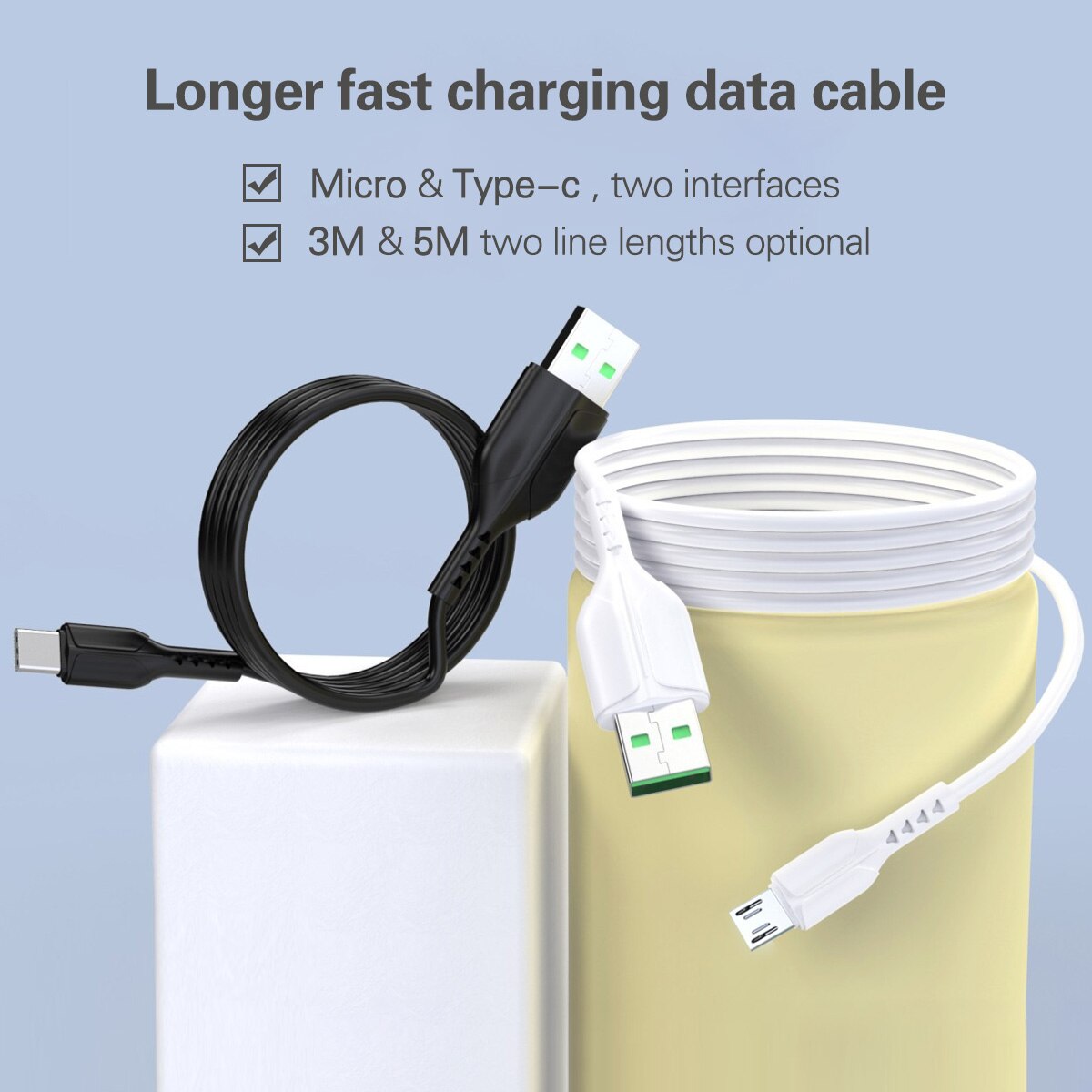 ANKNDO micro Cavo USB 3m 5m USB Tipo C Cavo Veloce Cavo Del Caricatore Del Telefono per Samsung Huawei Xiaomi androide Del Telefono Cavo di Ricarica