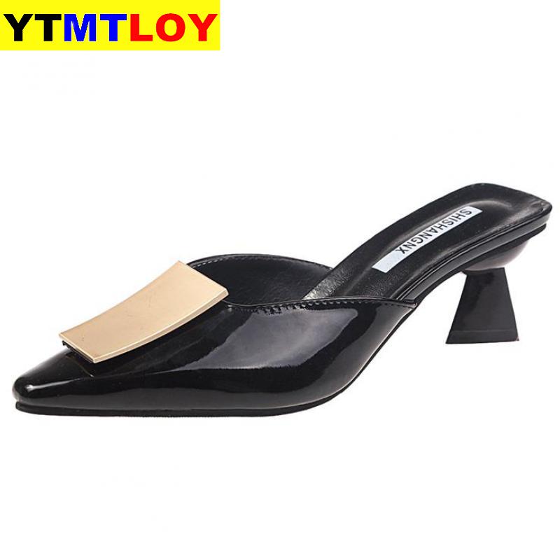 Sommer Frauen Sandalen Hochzeit Schuhe Braut Spitz Frau Hausschuhe Niedrigen Fersen Kleid Schuh alias mujer Zapatos Mujer Grün