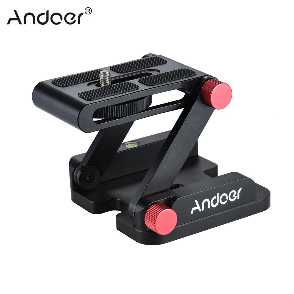 Andoer Z vormige Quick Release Plaat Opvouwbare Camera Desktop Houder Tilt Hoofd voor Canon Nikon Sony Pentax DSLR Video Slider