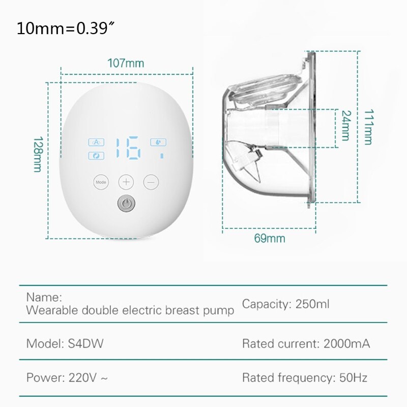 Electric Breast Pump Double Silent Wearable Automatic Milker Usb Rechargable Hands Free Portable