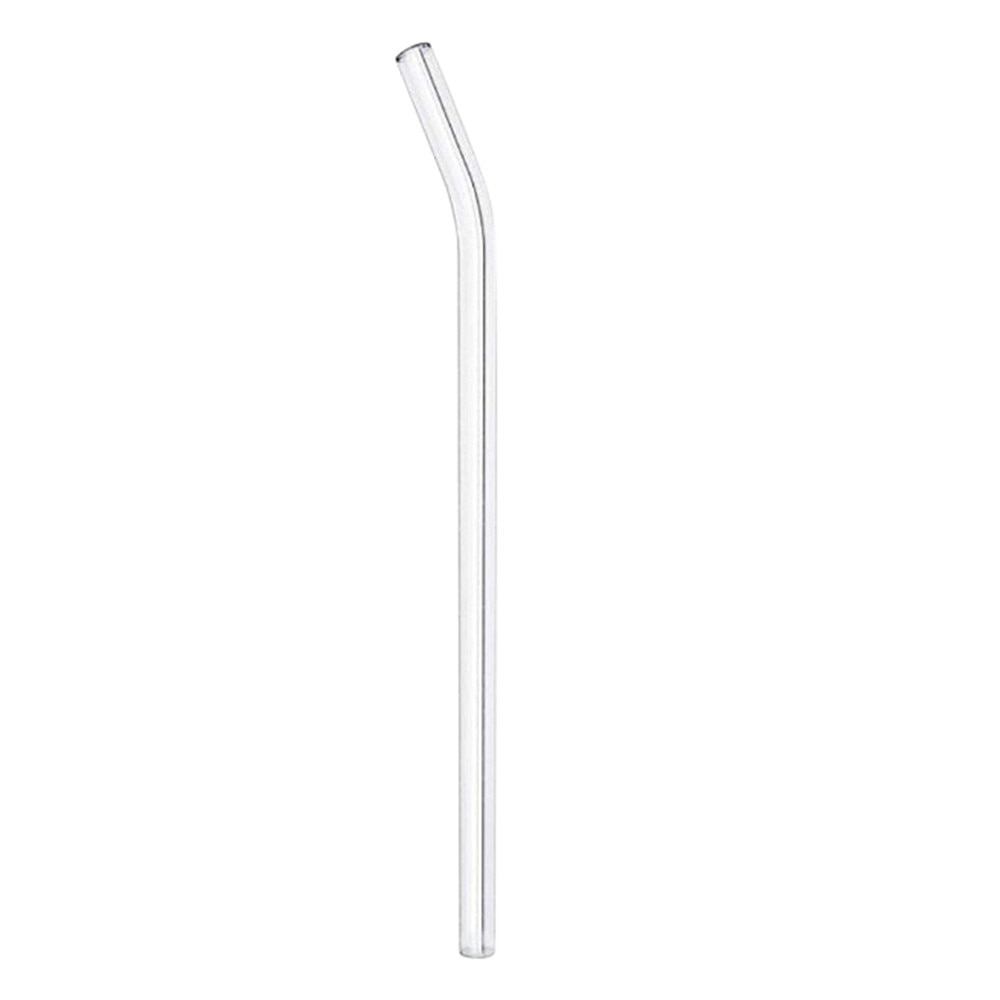 1PCS glass straw transparent curved tube high borosilicate transparent crystal glass straw 8x215mm perfect reusable straw: B