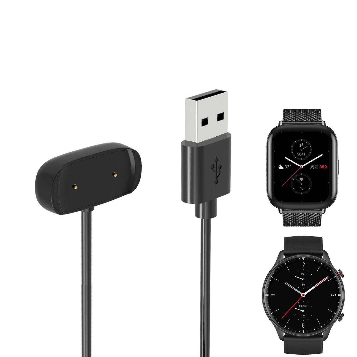 Chargeur de montre pour AMAZFIT GTR2, câble de charge pour Huami AMAZFIT Bip U pour AMAZFIT Zepp e, station de charge