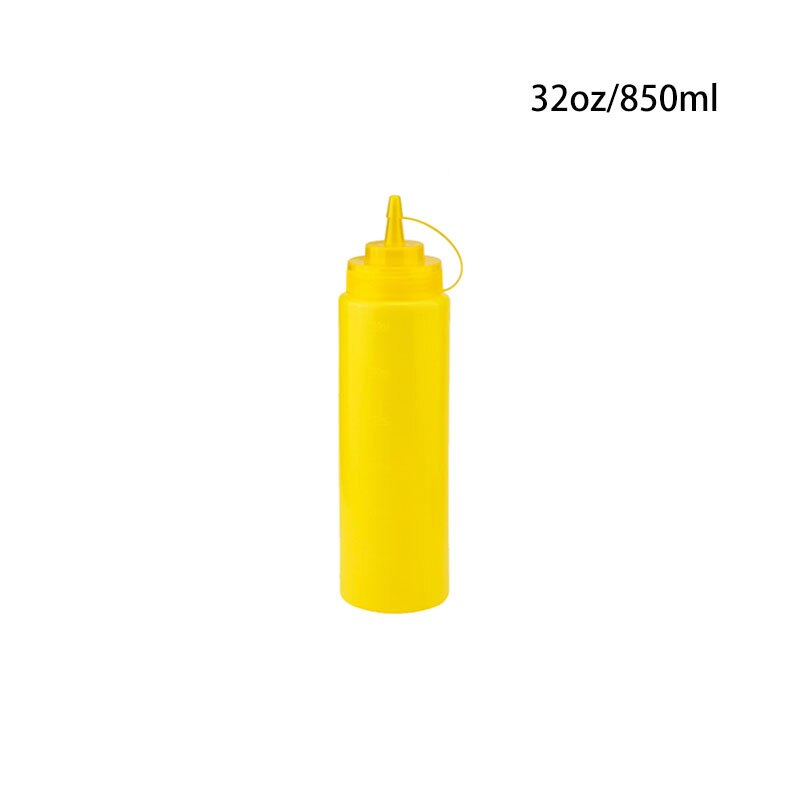 Plastic Naald Neus Salade Dressing Squeeze Fles Ketchup Duurzaam Mosterd Kruiderij Dispenser Flessen Keuken Accessoires: 32 oz (850ml)-Yellow