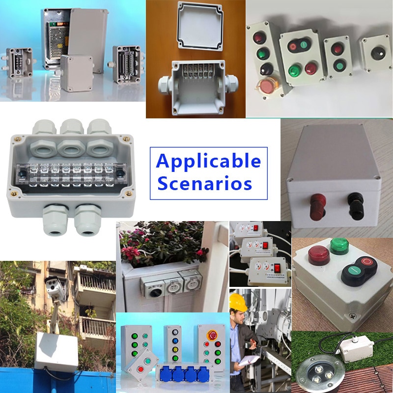 IP67 Waterproof Plastic Enclosure Box Electronic ABS Material Outdoor Junction Box Electrical Project Instrument Case DIY