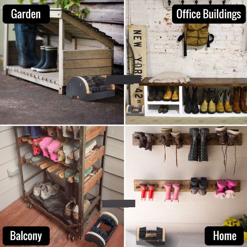 Boot Scrubber Cleaner Shoe Brush - Mountable Boot Scrubber Buffer for Boots, Shoes, Sneakers - Indoor/Outdoor Boot Scraper