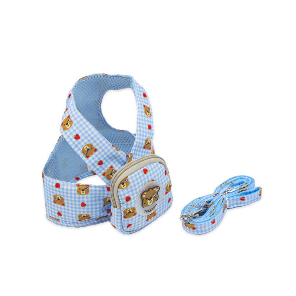 Sangle de poitrine réglable pour chien de dessin animé, sac à dos respirant, sac de collations pour animaux de compagnie ours avec ULde traction: M / Jaune moutarde
