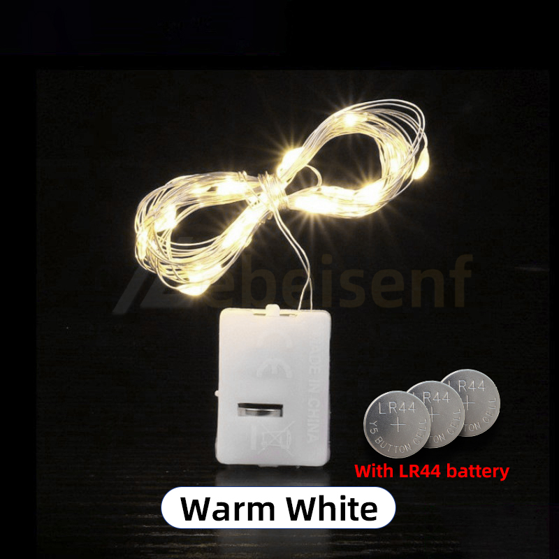 10/5 Stück LED-Lichterkette, 3-Modus-Lichterkette, Knopfbatterie, Weihnachtsdekoration, Party, Hochzeit, Garten, neuer Weihnachtsbaum, Jahresdekoration: Warmes Weiß / 0-5W / X