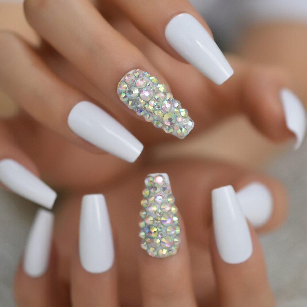 Faux ongles transparents en forme de papillon et paillettes pour Nail Art, pointes de pour Salon, été, 24: L5647