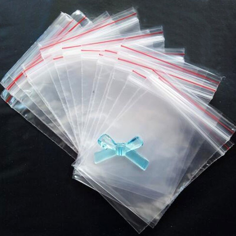 100pcs Clear Zip-Lock Bag Plastic Packaging Pouches Small Jewelry Bags Reclosable Zip Lock Wedding Packaging Bags