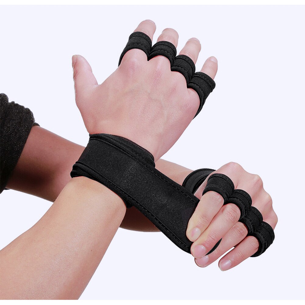 1 paire haltérophilie-crochet main-barre poignet sangles gant musculation gymnastique Fitness crochet haltérophilie gants antidérapants gants