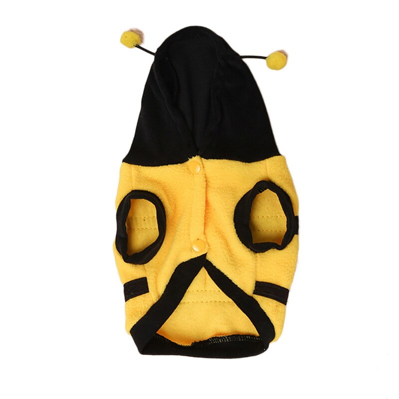 Pet Dog Apparel Coat Hoodie Costume Outfit Puppy Bumble Bee Warm Dog Cat Clothing Cosplay Dress Coat Pet Clothes For Small