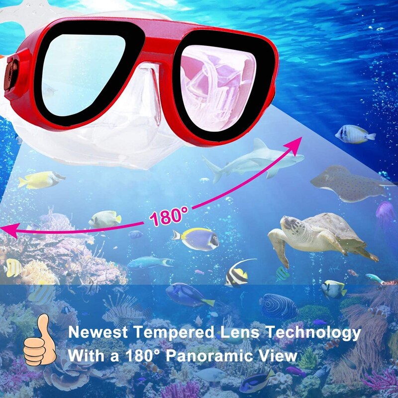 Kids Snorkel Set Snorkeling Gear Scuba Diving Snorkeling Glasses Set Semi-Dry Snorkel Equipment for Boys Girls