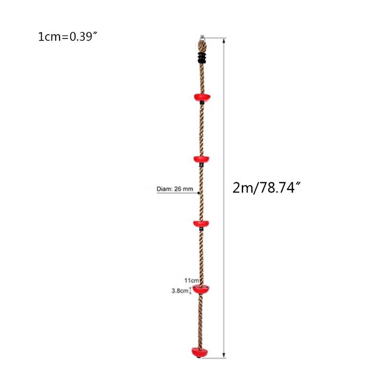 Jungle Gym Climbing Rope with Platforms and Disc Swing Seat Fitness Swing Set Kids Birthday Toy Garden Outdoor Playground