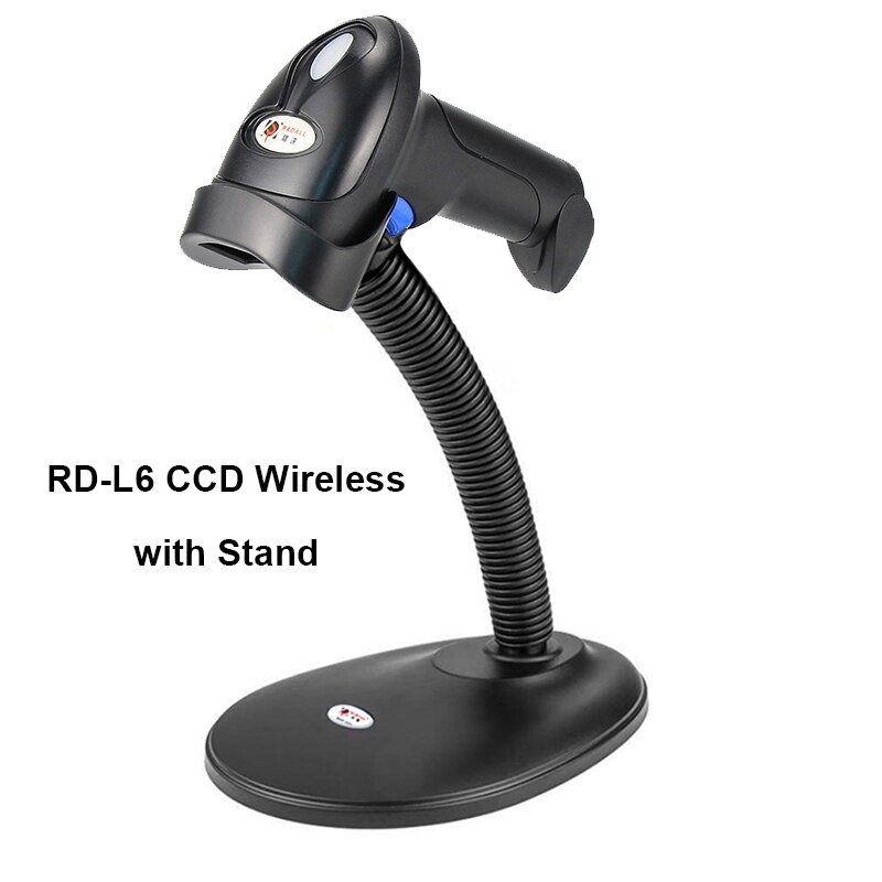 Escáner lector de código de barras inalámbrico RADALL Bluetooth/Wire/ 2D/1D escáner de código de barras Android/iOS Win/Mac para Terminal POS de inventario: RD-L6 Wireless Stand