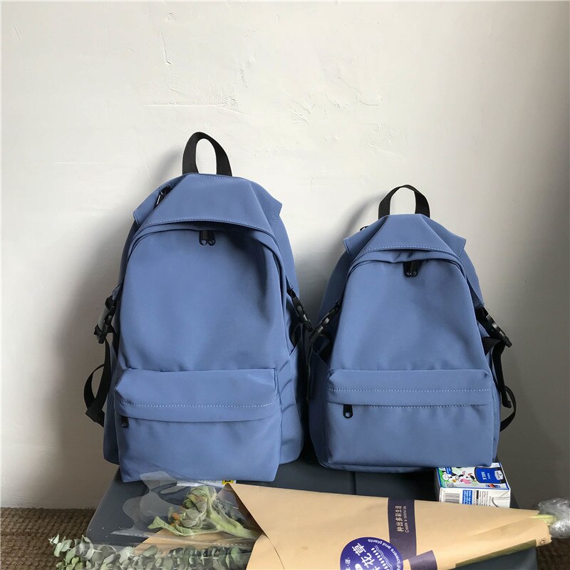 Backpack Waterproof Nylon Women Backpack Shoulder Bag Teen Girl School Bag Mochilas Female School Backpack: Blue / 31CMx25CMx14CM