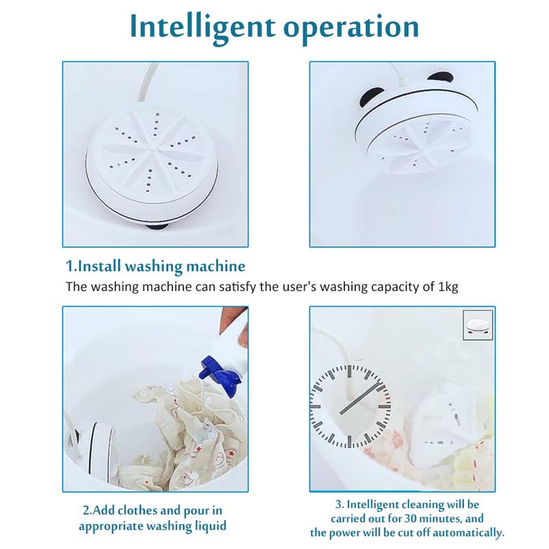 Mini Ultrasonic Washing Machine USB Cleaner For Home Travel Business Trip Camping Portable Washer And Dryer Machine Laundry