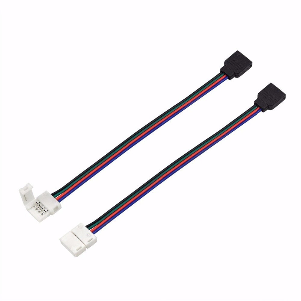 5050 RGB 4 Pin LED Strip Connector, 5 pcs 10mm Strip Power Adapter Snap Down 4 Pin Connector voor 5050 RGB Flexibl ST253