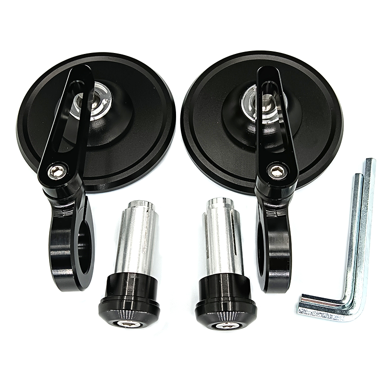 Specchietti retrovisori moto dall'aspetto universale Rotondi 7/8" Maniglia Bar End Lato moto 2 pezzi/paia