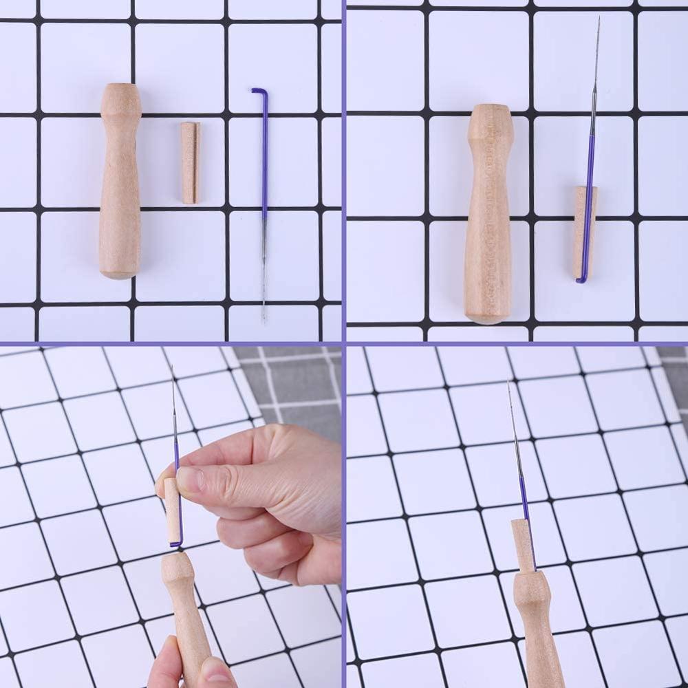 Nonvor-agujas de fieltro para manualidades, moldes de fieltro de lana de Color para principiantes, hilo para manualidades de tela, mango de madera y espuma DIY, 21 unidades, 7 unidades