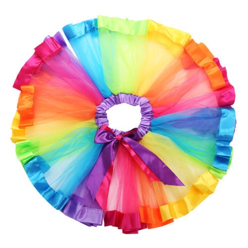 Meisjes kinderen petticoat regenboog pettiskirt strik rok tutu rok danskleding 0-8y