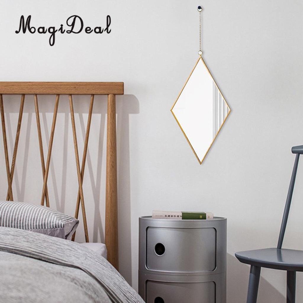 MagiDeal Wrough Iron Golden Frame Mirror Vanity Make Up Mirror Wall Mirror for Bathroom Entryways Washrooms Living Rooms