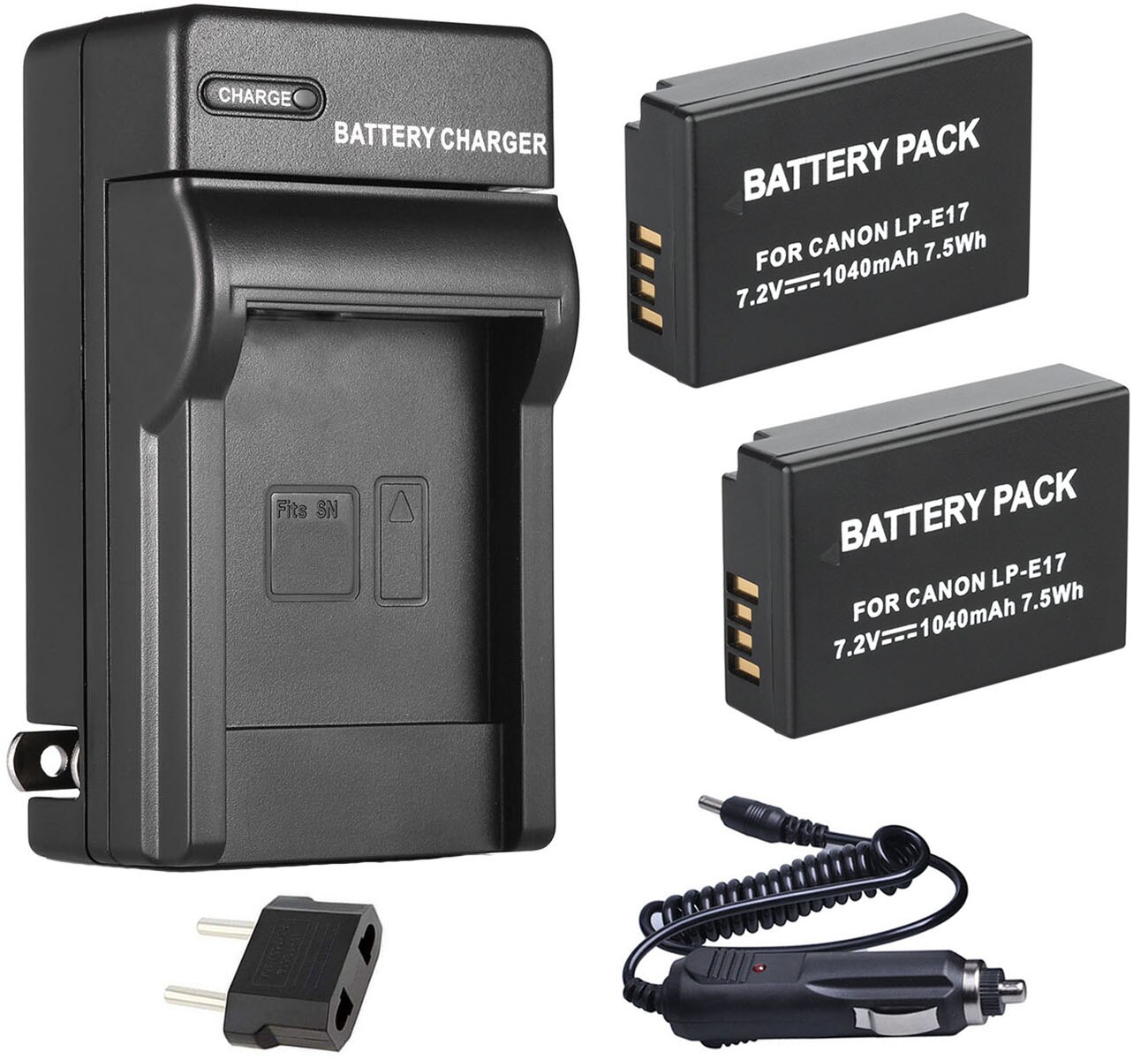 Batterie (paquet de 2) + chargeur pour Canon EOS 77D, 200D, 250D, 750D, 760D, 800D, 8000D, 9000D, EOS rebelle T6i, T7i appareil photo reflex numérique: 2xB and Wall Charger