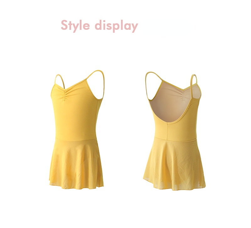 Zomer Dansen Jurk Voor Kinderen Meisje Backless Dans Turnpakje Met Rok Voor Etnische Ballet Dans Kostuums Gymnastiek Spaghetti Band