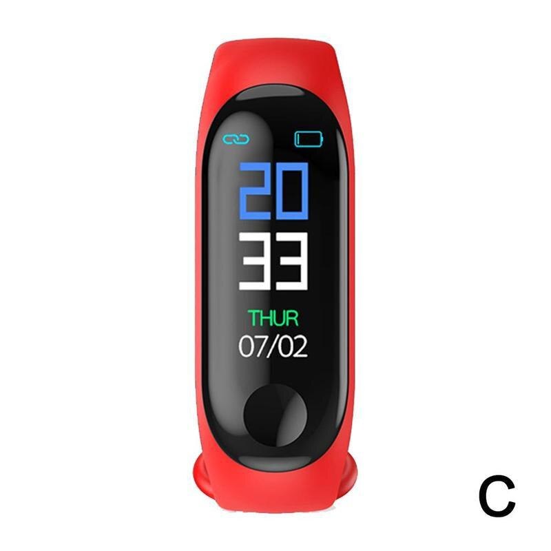 M3 Plus Smart Bluetooth Bracelet Blood Pressure Monitor Fitness Tracker Band Smart Bracelet Walking Step Count For IOS Android: C