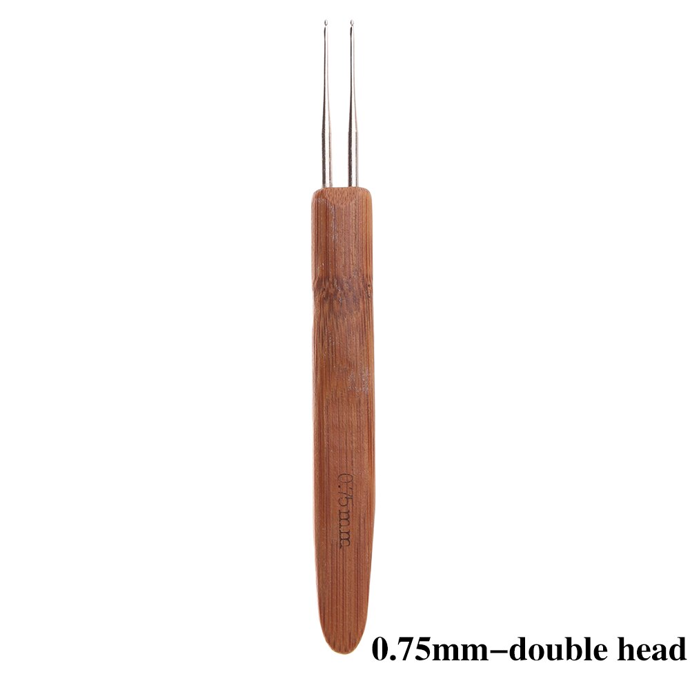 Agujas de ganchillo de Triple cabeza para rastas, 1 Uds., con mango de bambú, Micro gancho para rastas, herramientas para hacer Cabello, ganchos de tejido: 05