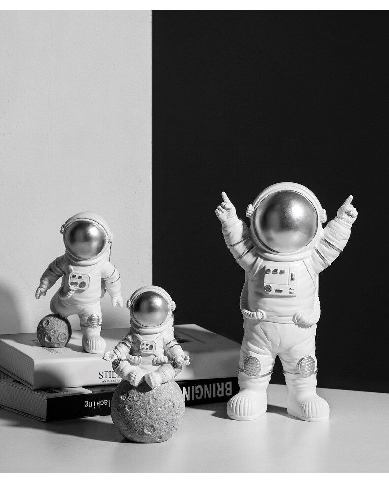 Astronaut Beeldje Voor Huisinrichting Kantoor Accessoires Ornamenten Voor Slaapkamer Woonkamer Decoratie Reson Standbeeld Art Sculptuur