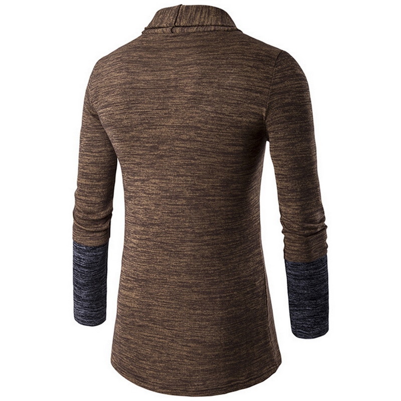 Patchwork strik efterårs cardigan sweater herre streetwear herre sweatere afslappet slim strikket cardigan vinter sweater