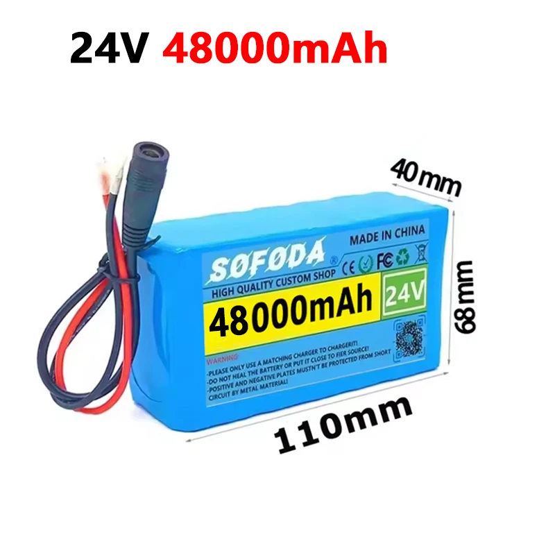 24V 50Ah 18650 Lithium Battery Pack - 6S2P 50000mAh Rechargeable Li-ion Battery with Fast Charger, Safe & Durable: Lavender