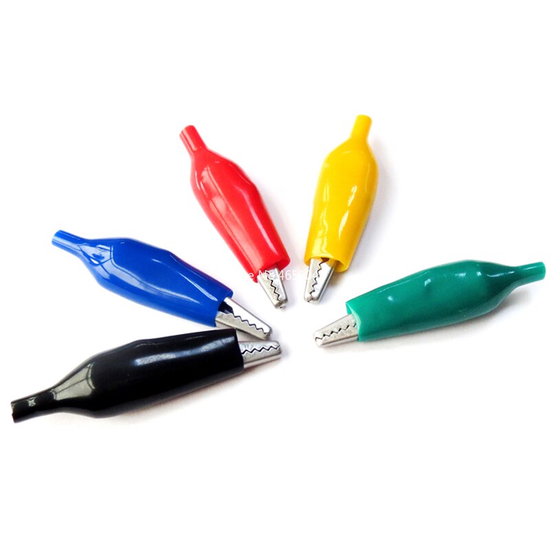 10Pcs 27Mm Kleine Isolatie Boot Metal Alligator Clip Elektrische Test Lead Kleurrijke Kleine Krokodil Clip 6 Kleur