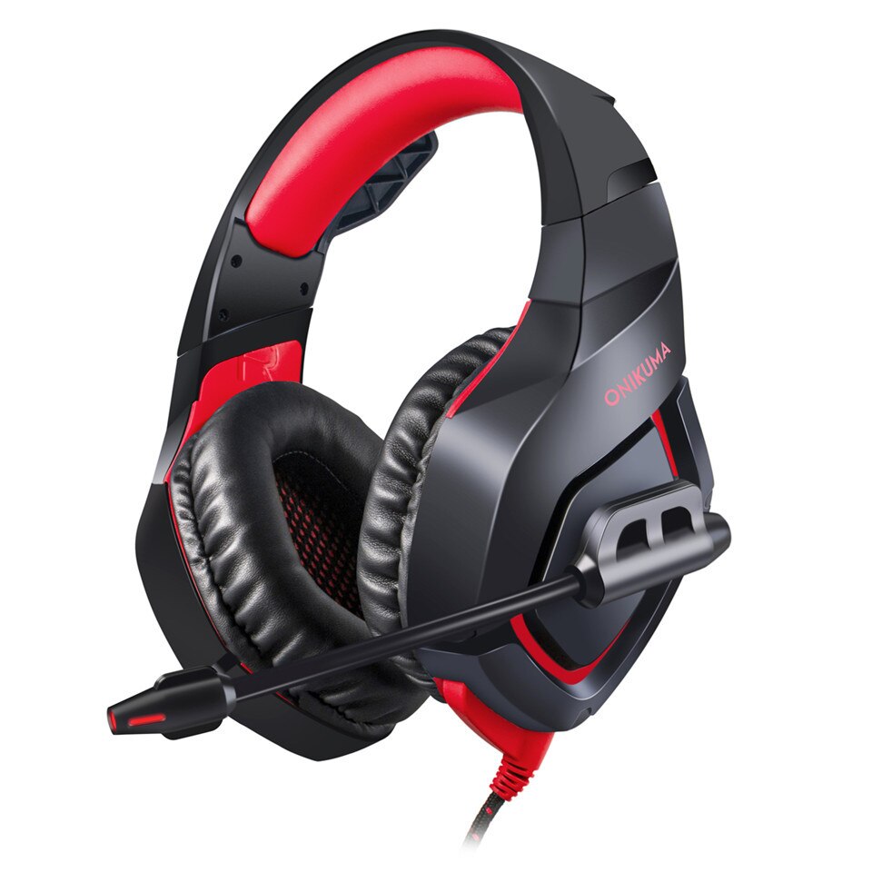 Onikuma  k1 camouflage  ps4 headset bass gaming koptelefoon game oordopjes microfoon voor pc mobiele telefoon xbox one tablet: Wijnrood