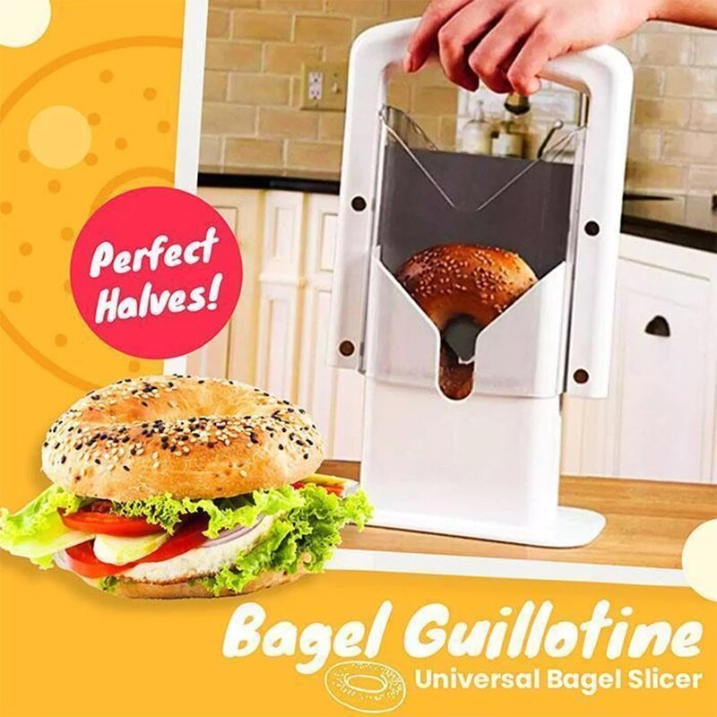 Universal Bagel Guillotine Slicer Manual Bagel Bread Slicer Toast Cutter Slicing Guide Kitchen Baking Tool Gadget Kitchen Tools