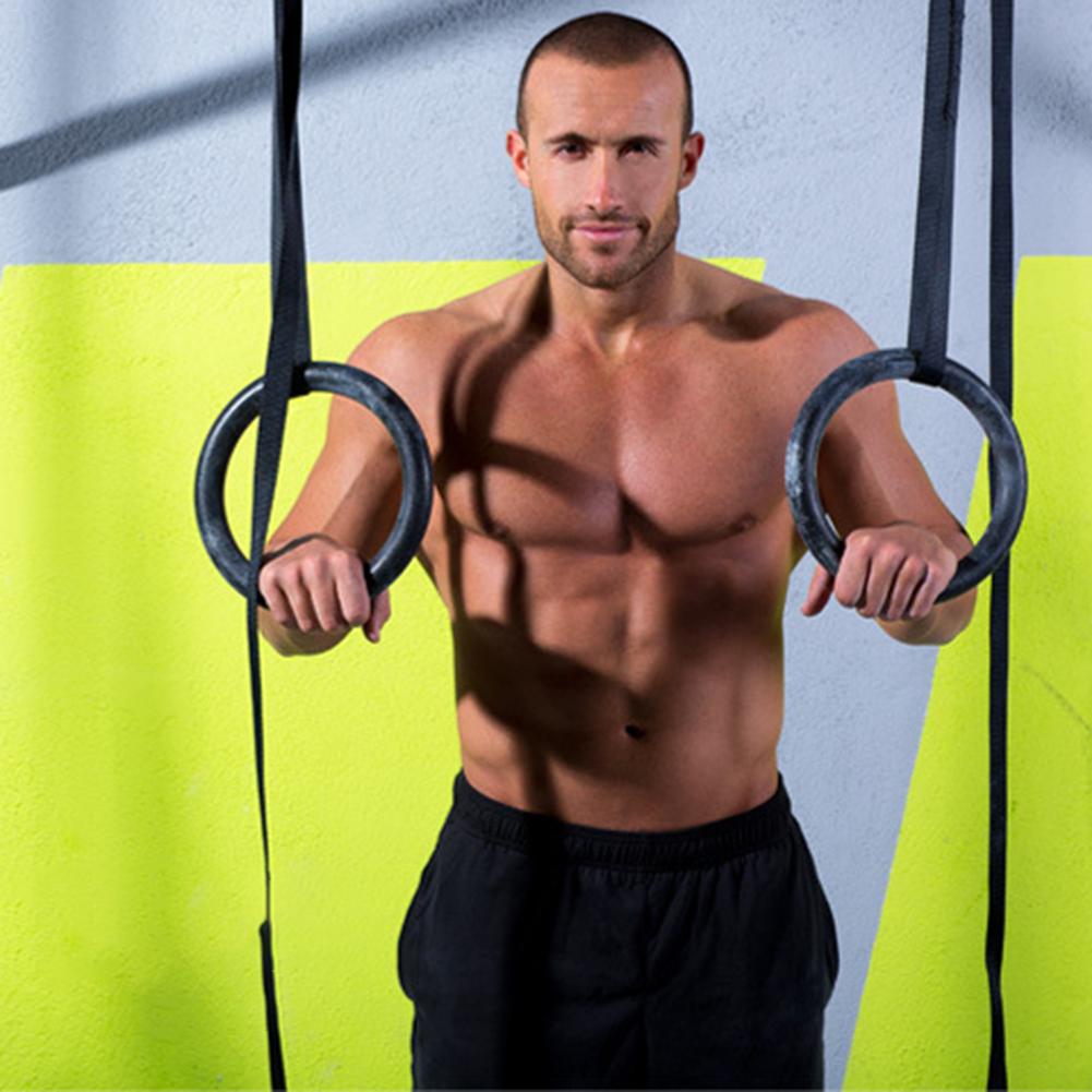 2 Pcs 28mm Heavy Duty ABS Plastic Sports Fitness Gymnastics Ring With Foam Handle Gym Sports Pull Ring Indoor Fitness Equipment