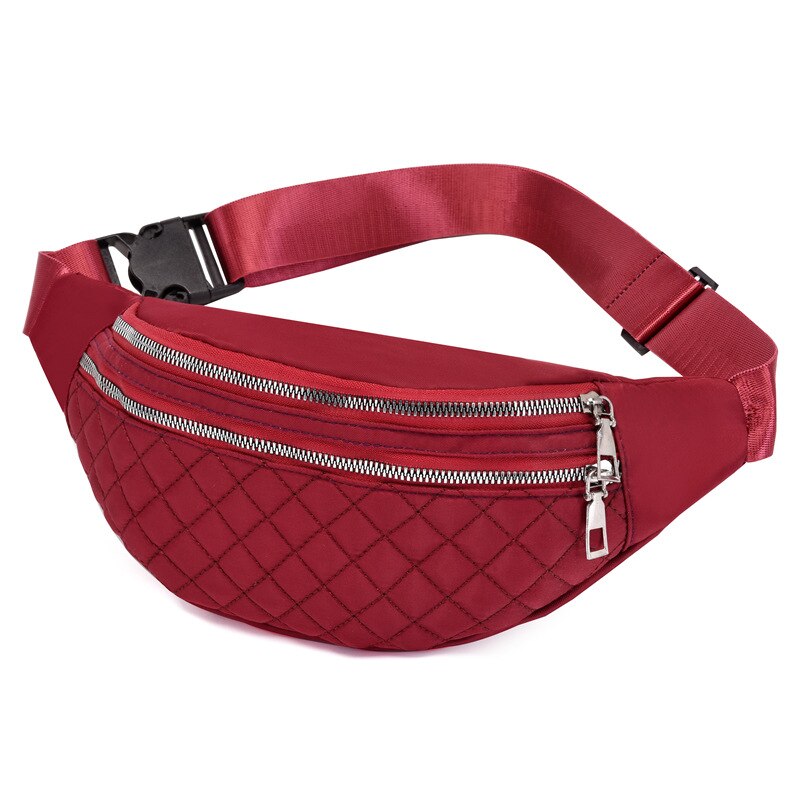 Gestock – sac banane en Nylon pour femmes, sacs à bandoulière décontractés unisexe, sac banane de hanche, sac de ceinture de voyage, sac à main de Sport: Wine red