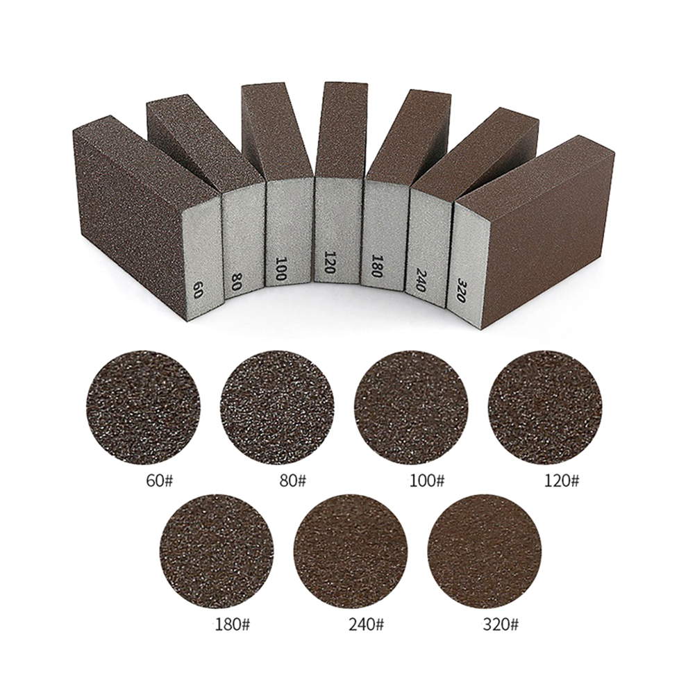 Schleifschwamm, Körnung 60, 80, 100, 120, 180, 240, 320, Wandschleifschwamm, Sandblock, Schleifpapier, Modellfarbe, polierter Sandstein