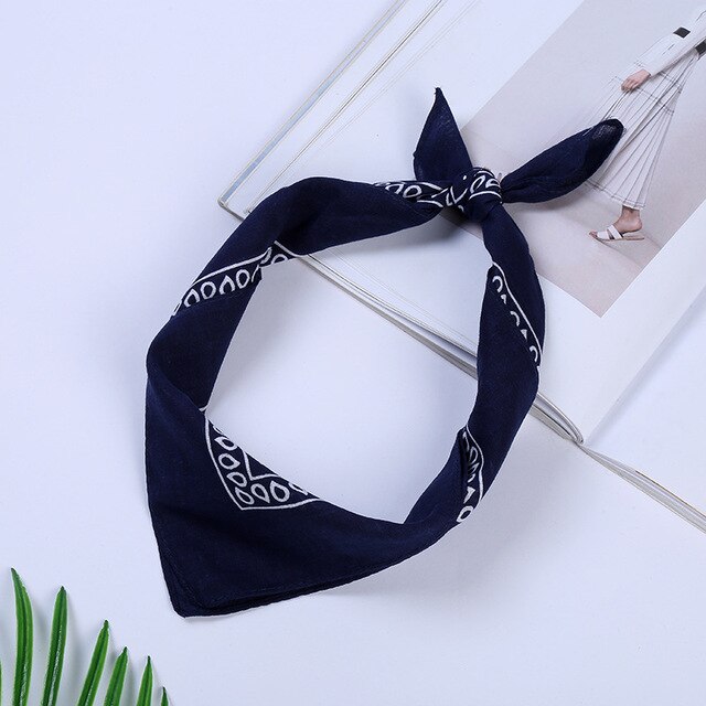 Frauen/Männer/Jungen/Mädchen Hüfte hüpfen 100% Baumwolle Bandana Platz Schal 55cm * 55cm Schwarz verrotten Paisley Stirnband Gedruckt Bandana: A01