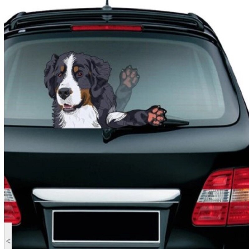 Joylive auto ruitenwisser stickers voor autoproducten auto stickers en decals labrador hond zwaaiende ruitenwisser stickers: Border collie hond