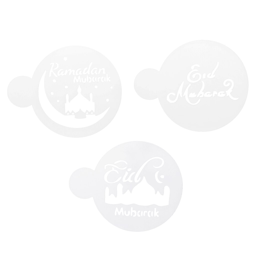 3 pièces mosquée pour animaux de compagnie Eid moubarak Ramadan café pochoirs gâteau décoration outil