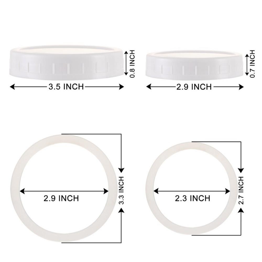 Pack Jar Lids Unlined Ribbed Plastic Cup Lid for Regular Mouth Mason Cannings Leakproof Storage Bottle Caps Cover